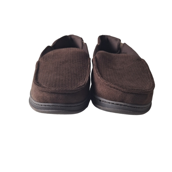 Dearfoam Mens Brown Comfy Memory Foam Cushion Slip On Moccasin Slippers Size 7-8 - Picture 2 of 9
